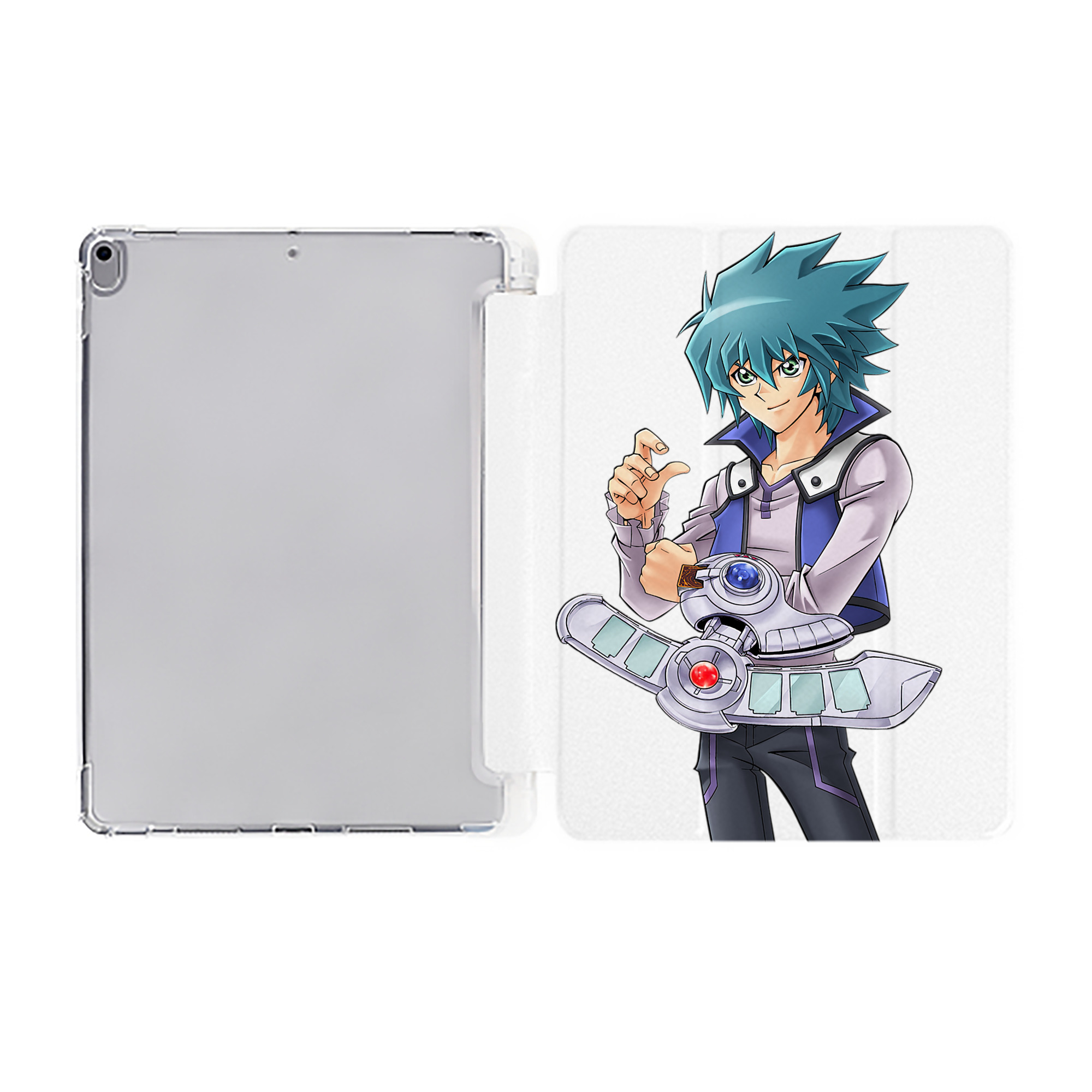 （画像用） 遊☆戯☆王 Yu-Gi-Oh! IPad ケース ペン収納付き 三つ折りスタンド PUレザー×シリコン 対応機種9.5/10.5/10.9インチ